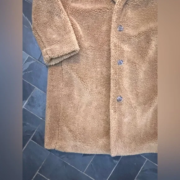 Gap tan brown teddy Sherpa coat jacket size large - Picture 6 of 6